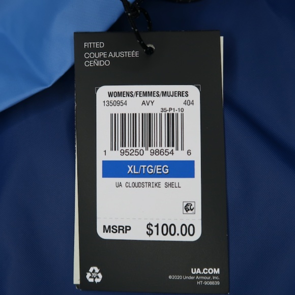 Under Armour Cloudstrike Shell Jacket 1350954 404 Indigo Blue - Picture 8 of 15